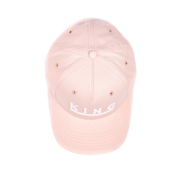 King Apparel Shadwell Curved Peak Blush Pink Snapback Hat - Picture 6 of 6